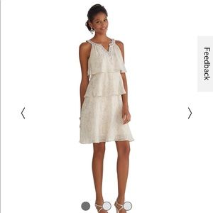 🌼NWT🌼 White House Black Market Ruffles Printed Tier Cocktail Dress~s0